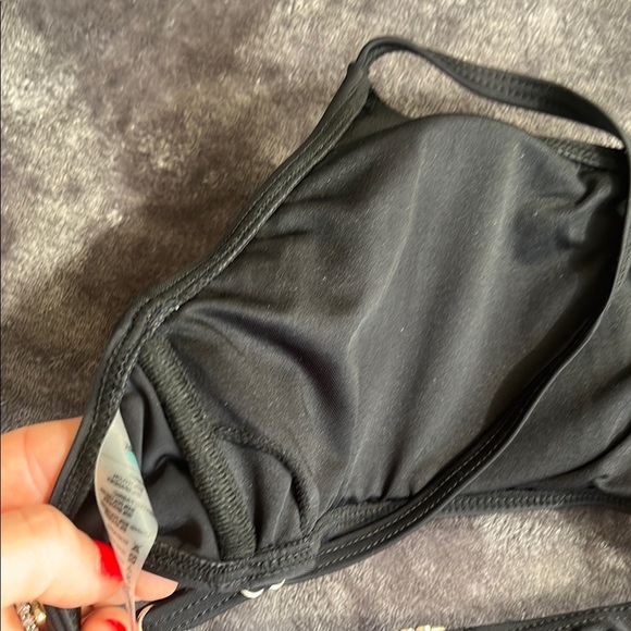 SUMMER MAE Black Minimalist Bikini Set adjustable bralette & cheeky bottom M - Picture 4 of 4